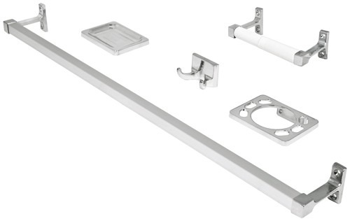 Kit para Baño 5 Piezas con Toallero de Barra Foset-Basic A-900