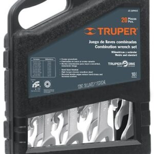Juego de 20 Llaves Combinadas ¼" A 7/8" Y 8 A 18MM Trupper JC-20PM-E