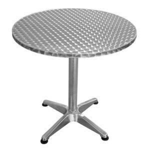 Mesa de Jardin de Aluminio Redonda Plateada
