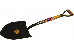 Pala Puntear Tipo Corazon Cabo Madera 1.03m Mango ''Y'' Gherardi