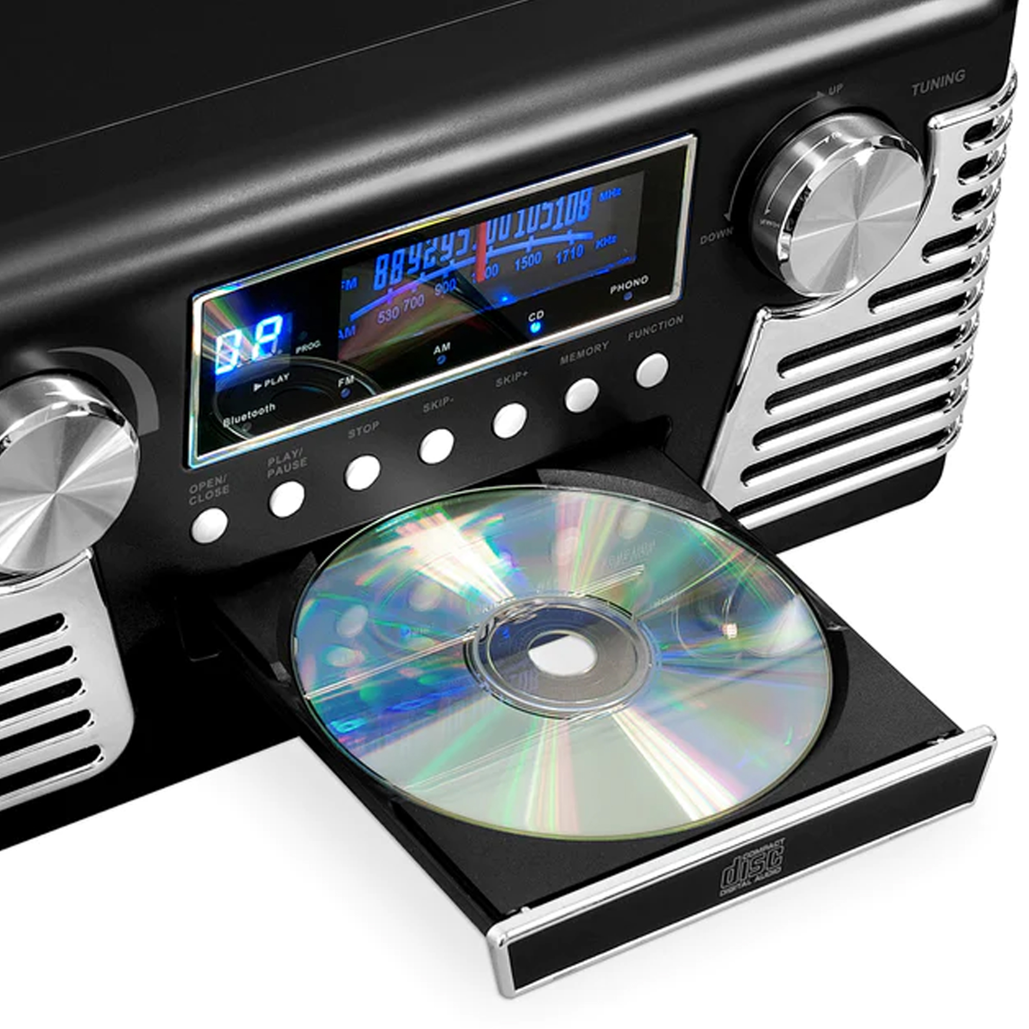 Tocadiscos Vinilo Victrola Retro V50-200/ Bt/ Cd /Estéreo/ Am Fm/ Usb ...