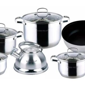 Juego de Baterias 12 Piezas en Acero Inoxidable