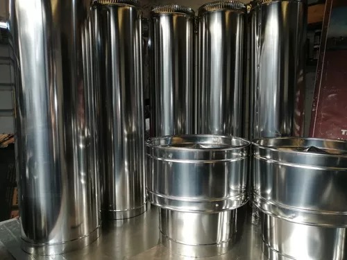 2 Caños Para Chimenea Adicional 1 Metro 150 mm con Accesorios