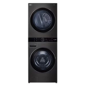 Torre LG Lavadora y Secadora Wk22bs6 22Kg Color Negro