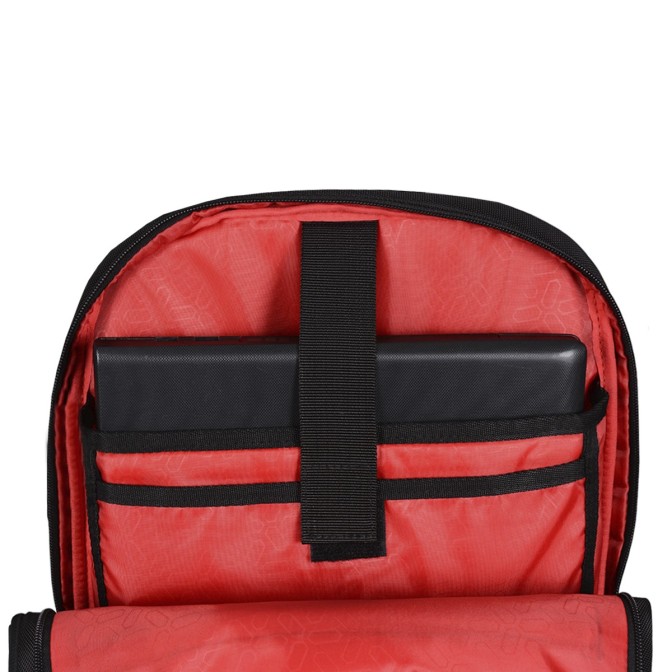 Mochila Doble Compartimiento Y Bolsillo Frontal Canva Color Negro