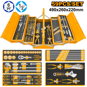 Set De 108 Herramientas De Mano Ingco En Valija Metalica HTCS151081