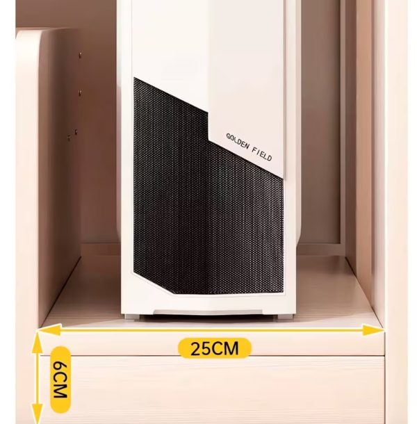 Escritorio PC 2 Cajones 3 estantes 100x37 cm Crema - Imagen 5