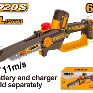Motosierra Ingco A Bateria P20S 20V 6" 11M/S Brushless Motor (Sin Bateria/Sin Cargador)