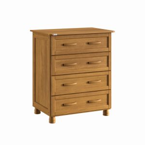 Cómoda Modelo Amazonas En Madera Pino Liotis 4 Cajones