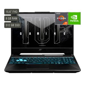 Notebook Gamer Asus Tuf 15,6'' / Ryzen 7 / 8gb / 512gb / Rtx3050