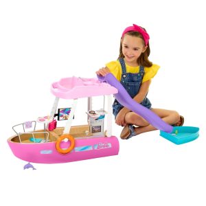 Set De Juego Mattel Barbie Barco Con Piscina Tobogán Y Accesorios - HJV37