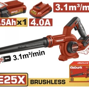 Sopladora A Bateria Osburk 25V E25X 3.1M3/Min + Bat 2.5AH + Cargador Uso Industrial KCAB511
