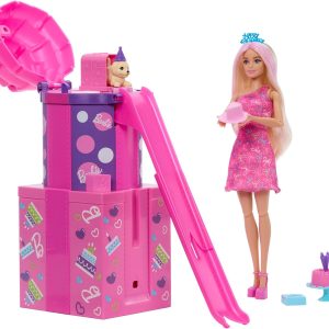 Set De Juego Mattel Barbie Party Unboxed Resbaladilla Fiesta De cumpleaños